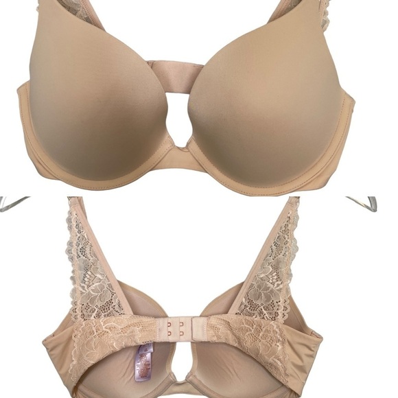 Savage x Fenty Nude Bra Lace Straps Formed Cups Size 32D - Picture 1 of 10
